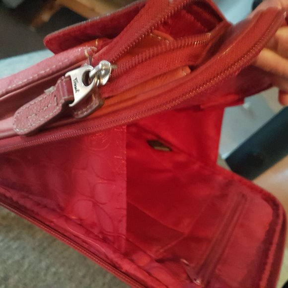 Fossil Vintage Leather Crossbody Purse Red - Picture 12 of 13